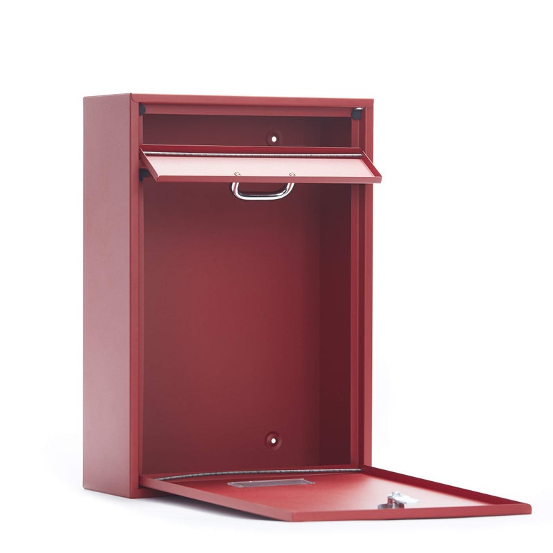 Yulli Wall Mounted Locking Vertical Dropbox Mailbox - Safe and Secure | Made with Galvanized Steel (Large, Red) - Image 4